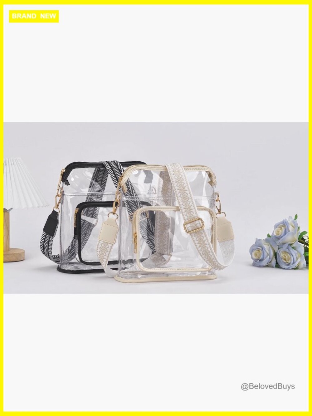 Clear Crossbody Sling Bag Stadium Approved PVC Travel Purse - Picture 7 of 7